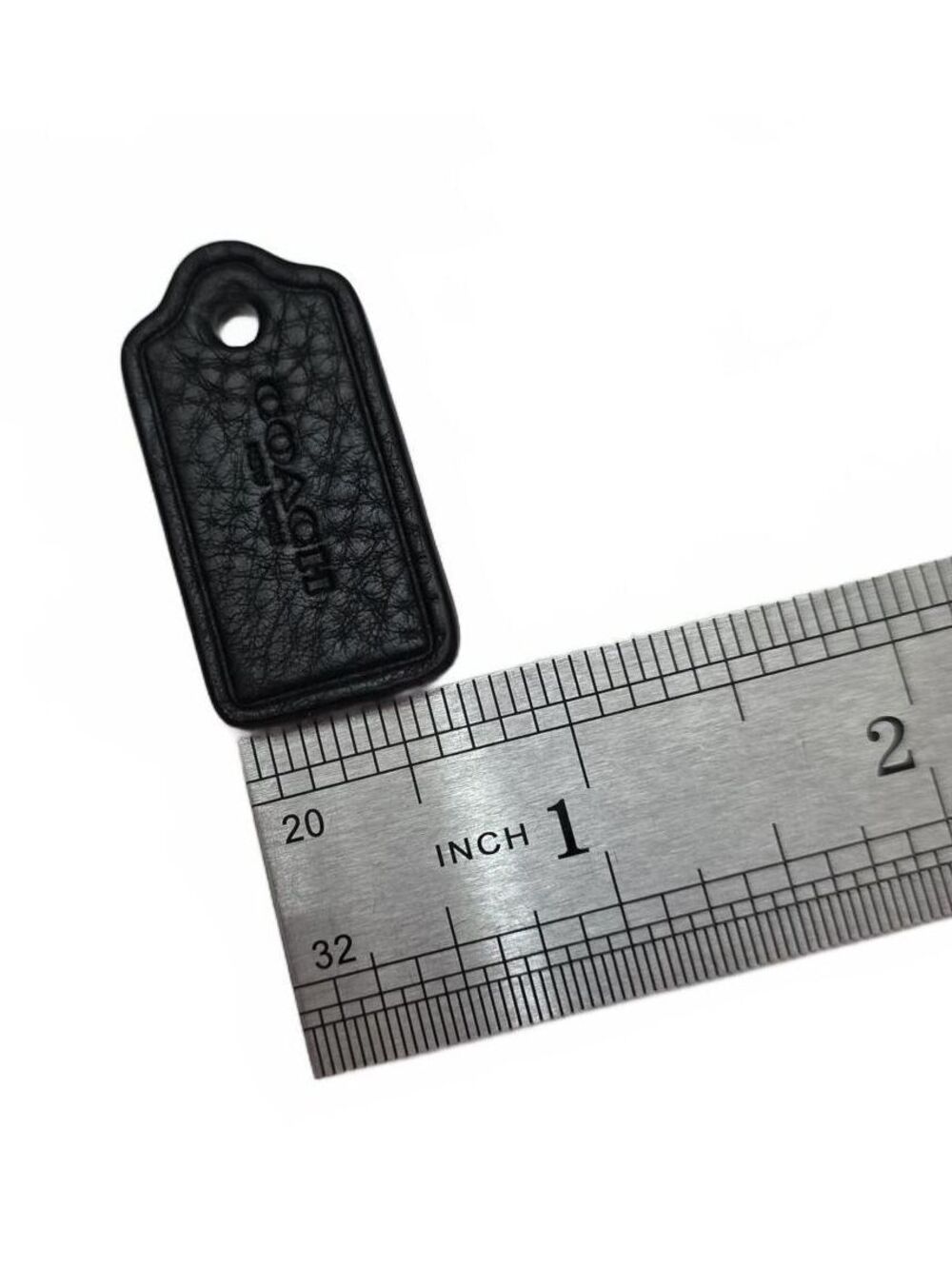 Authentic Black Pebbled Leather Coach Hangtag Bag Keychain - Picture 8 of 8